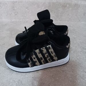 K-SWISS Black Sparkly Gold With Bow Little Kids Infant Sneakers Size 5